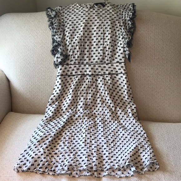 ✨SALE✨ BCBGMaxAzria dotted flutter sleeve dress - Picture 3 of 8